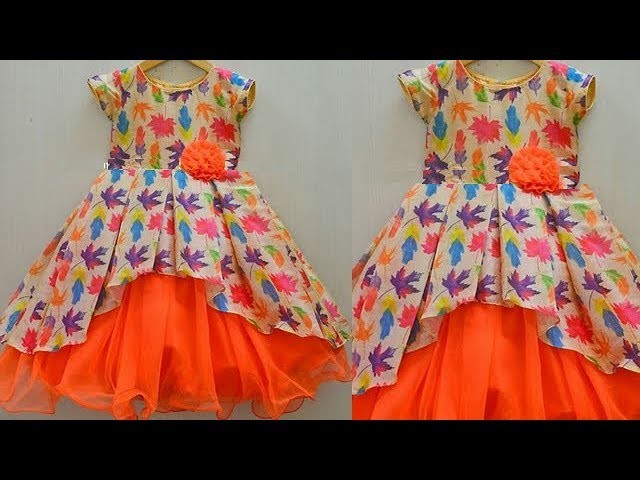 DIY Designer Box Pleated High Low baby Frock Step By Step Full Tutorial