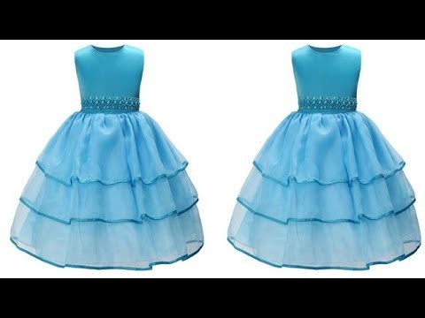 DIY Designer net Layered baby frock cutting and stitching Full Tutorial