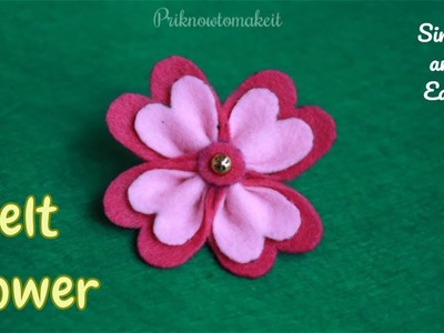DIY Felt Flower Tutorial | How to make Felt Flowers | Spring Crafts - Kids Crafts