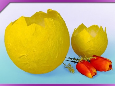 DIY Flowerpot cover, big paper eggshell (ENG Subtitles) - Speed up #577