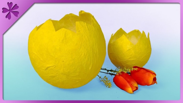 DIY Flowerpot cover, big paper eggshell (ENG Subtitles) - Speed up #577