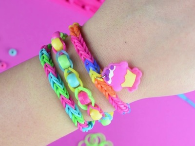 DIY - Friendship Rainbow Loom Fishtail Beaded Bands Bracelet - 3 Designs - Easy Tutorial