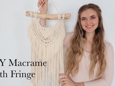 DIY Macrame Wall Hanging with Fringe - How To Make a Macrame Wall Hanging