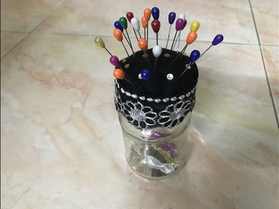 DIY Pin Cushion Jar