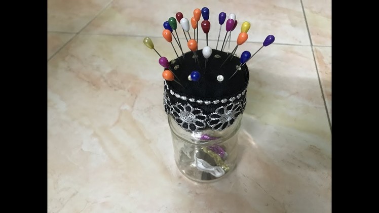 DIY Pin Cushion Jar