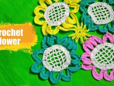 DIY Tutorial Crochet Flower easy Designs | Rash Handicraft
