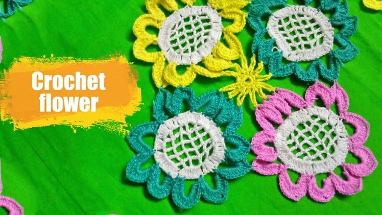 DIY Tutorial Crochet Flower easy Designs | Rash Handicraft