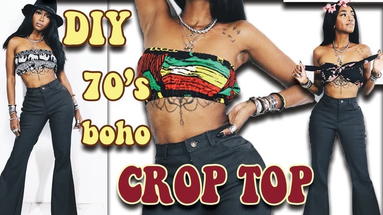 Easiest DIY 70's Boho Crop Tube Top you will ever Watch !