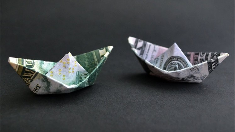 Money BOAT (Ship) | Easy Origami out of Dollar bill | Tutorial DIY