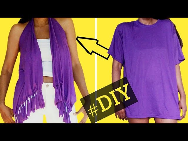 NO SEW DIY CARDIGAN SHRUG TOP -REFASHION MEN'S T-SHIRT| CLOTHES TRANSFORMATION |GIRLS CLOTHING HACKS