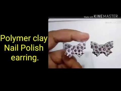 Polymerclay Nailpolish earring. How to make earring at home. craft earring.simple mold earring.