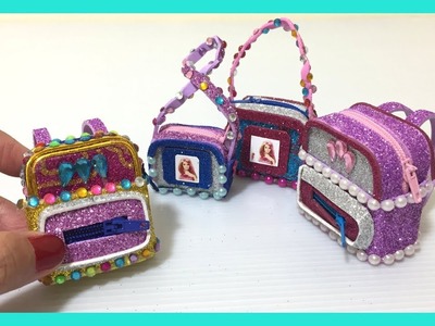 4 diy miniature barbie ~ school bag, back pack, lunch bag