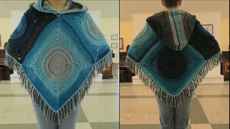 Adult Crochet Poncho With Hood Tutorial | How to Crochet a Hooded Poncho