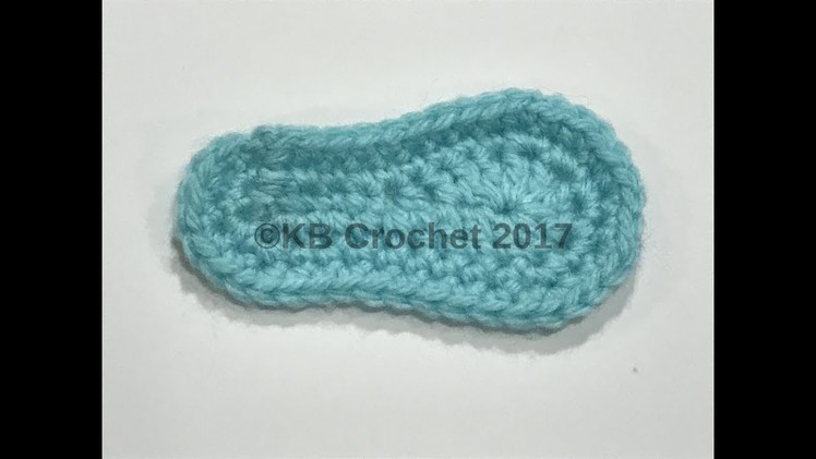 Crochet Bootie Sole- size 0-3 months- abbreviated version