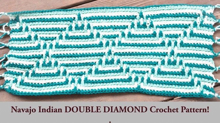Crochet Double Diamond Blanket! Navajo Indian Double Diamond Pattern! Part 1 of 7