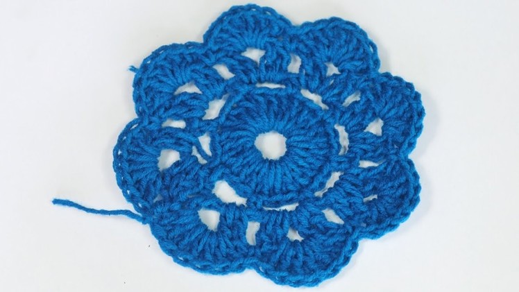 Crochet flower for glass mat or granny square,crochet flower,kushikatar ful,kuruser kaj,crosia ful