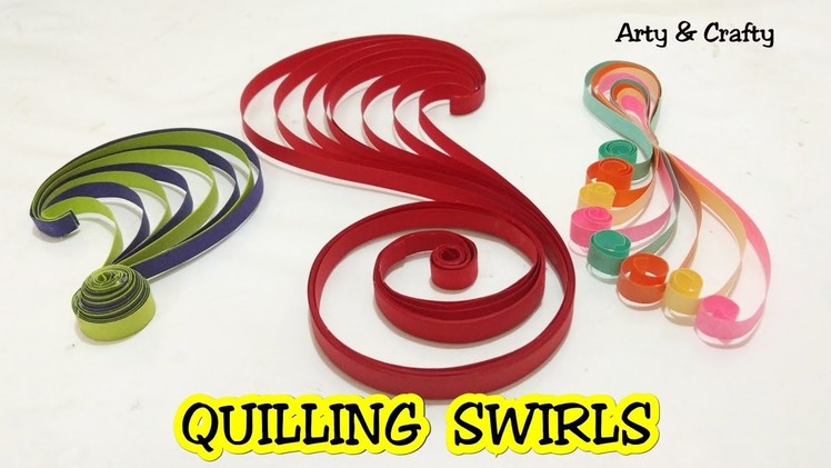 DIY 3 Quilling Swirls. Paper Quilling Swirls Tutorial. Basic Quilling for Beginners by Arty & Crafty