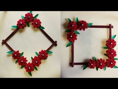 DIY:ATTRACTIVE WALL HANGING DECORATION FOR 2019|EASY FLORAL WALL DECOR|WALL DECORATION CRAFT IDEAS