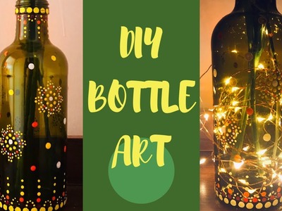 DIY Bottle Art l Reuse Old Glass Bottles l DIY Bottle Art with Acrylic Colors