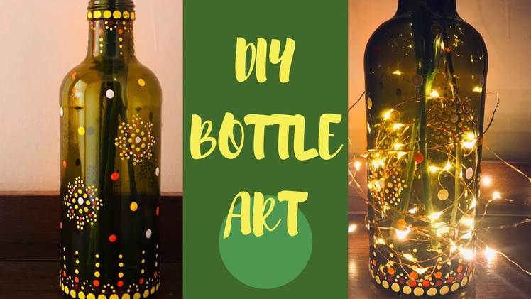 DIY Bottle Art l Reuse Old Glass Bottles l DIY Bottle Art with Acrylic Colors