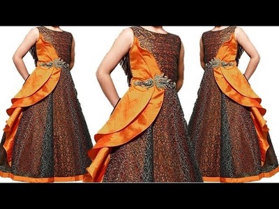 DIY Designer Net Baby dress With Ruffled Pattern Full Tutorial