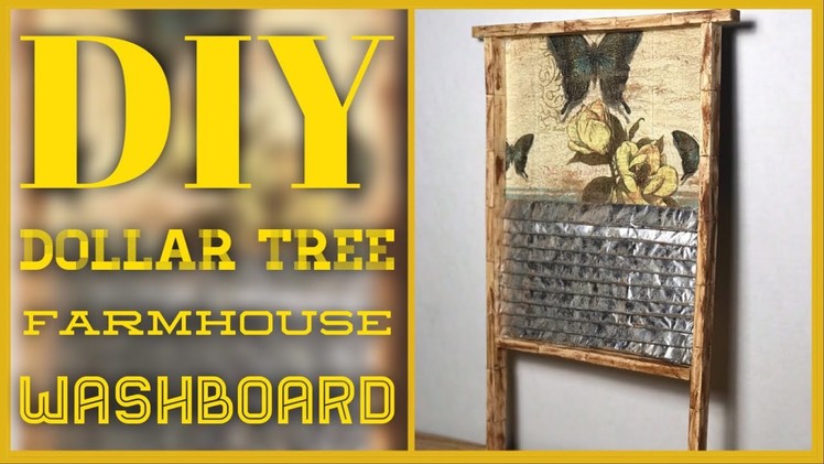 DIY Dollar Tree Farmhouse Washboard - Farmhouse Rustic Laundry Room Decor