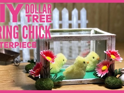 DIY Dollar Tree Mini Wire Chicken Coop Centerpiece - Dollar Tree Chicks Farmhouse Spring Room Decor