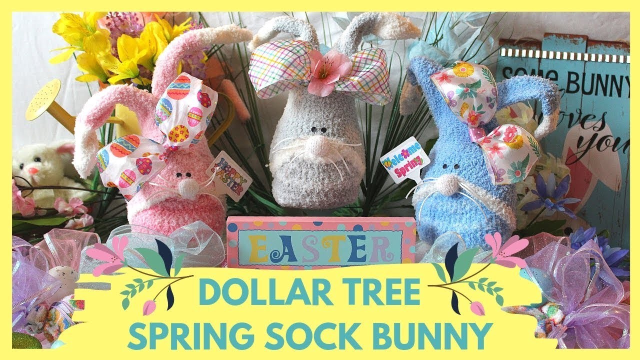 DIY DOLLAR TREE, SPRING EASTER GNOME SOCK BUNNY