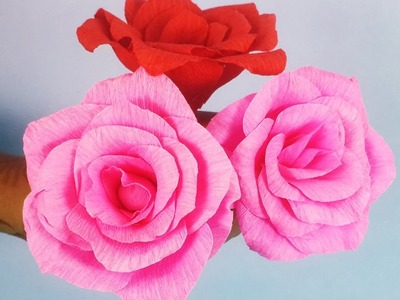 DIY Easy Paper Rose Making - Handmade Rose Making Step by step - आसान गुलाब बनाना सीखें