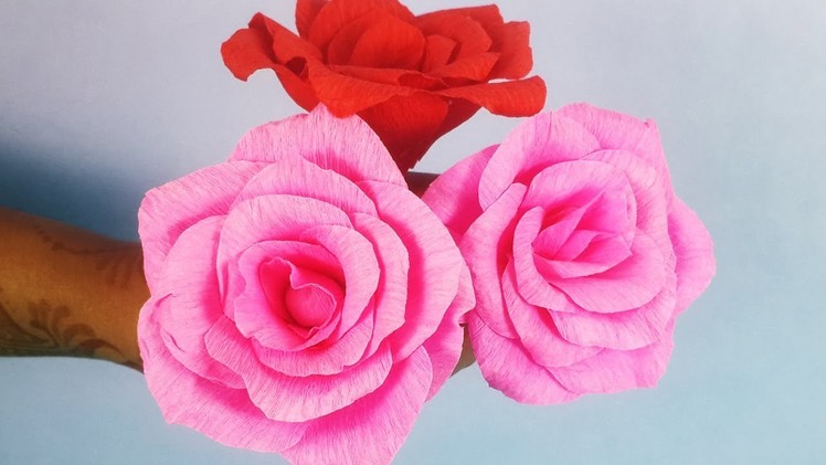 DIY Easy Paper Rose Making - Handmade Rose Making Step by step - आसान गुलाब बनाना सीखें