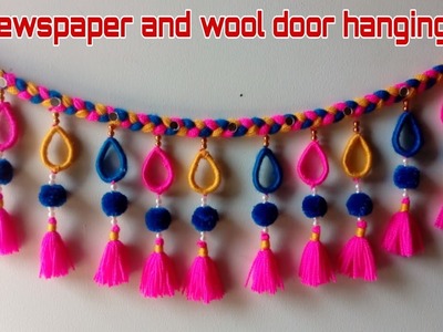 DIY easy woolen and newspaper door hanging. wool toran making. Amazing toran. DIY Innovativ Ideas