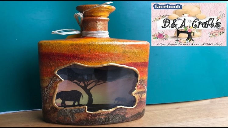 DIY: How to make safari decoration on whiskey bottle TUTORIAL