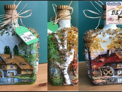 DIY: How to make seasons decoration on whiskey bottle TUTORIAL