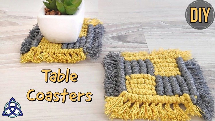 DIY Macrame Square Coasters | Table Decoration Ideas for Home