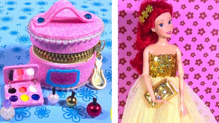 DIY Miniature Barbie Makeup Hacks and Dress Crafts