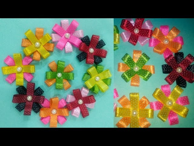 DIY Ribbon gift bow | ribbon flower tutorial