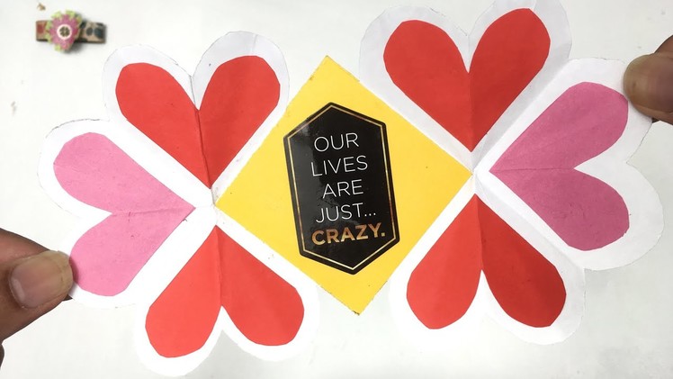 Easy Hearts fold card - DIY Tutorial by Paper Folds