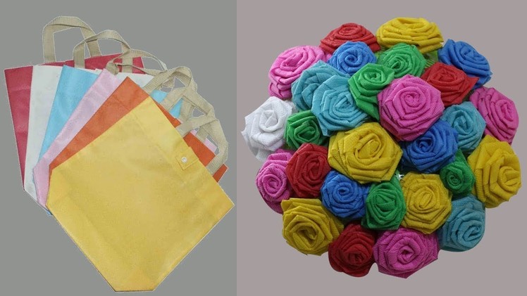 Fabrics Bag Crafts - Diy Rose Flower Making (Handicrafts) || Eassy Life