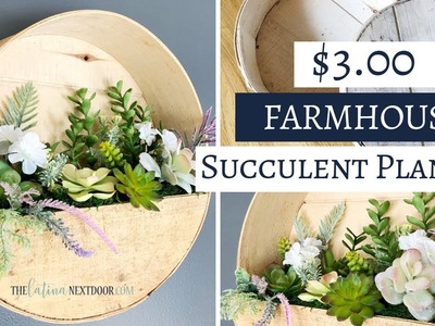Farmhouse Succulent Wall Planter DIY -  $5 Goodwill Challenge Spring 2019