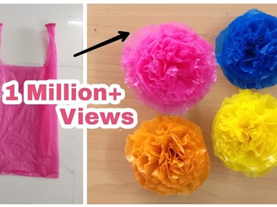 Flowers Making With Plastic Carry Bags | DIY | Carry Bags Re Use Ideas | Best Out Of Waste