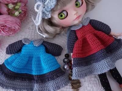 How to crochet #blythe doll dresses. doll outfit