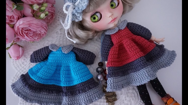 How to crochet #blythe doll dresses. doll outfit