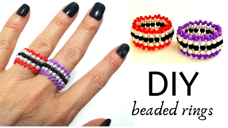 How to make a ring with beads. DIY beaded rings