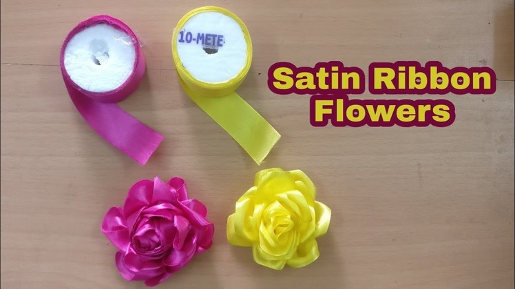 How To Make Beautiful Satin Ribbon Flower | DIY | Easy Satin Ribbon Roses