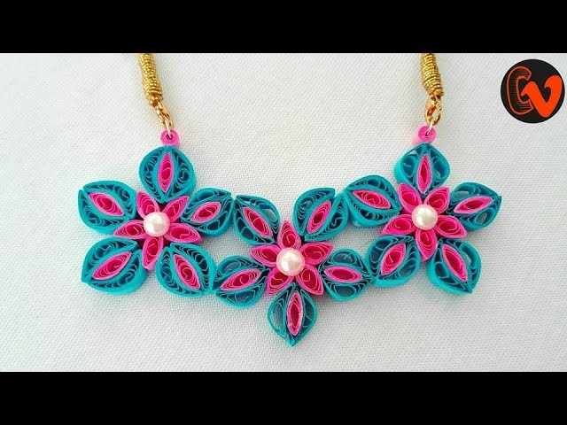 How to make quilling necklace at home. Quilling pendant tutorial
