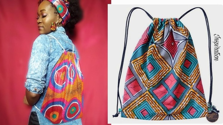 How to sew a Drawstring Backpack- African print