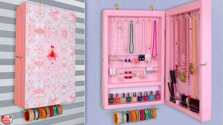 Jewelry Cabinet .  DIY Jewelry Holder Making at Home !!
