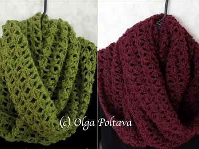 Lacy Infinity Scarf, Baby Alpaca Worsted by Plymouth Yarn, Crochet Video Tutorial