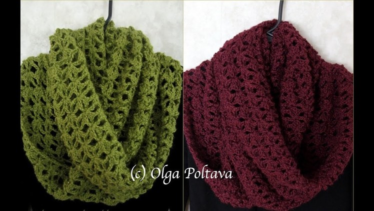 Lacy Infinity Scarf, Baby Alpaca Worsted by Plymouth Yarn, Crochet Video Tutorial