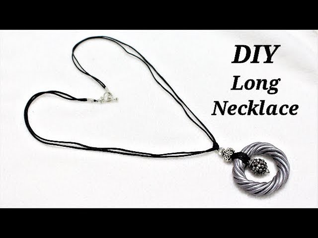 Polymer Clay Tutorials | 5 Minute DIY Jewelry | Quick And Easy To Make Polymer Clay Long Necklace!